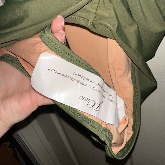 NWT J. Crew playa Green Ruched one piece swimsuit 24 summer beach vacation - Picture 8 of 10